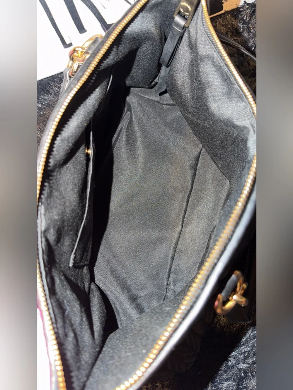 Coach Ally Black Quilted Leather Satchel with Gold Hardware
